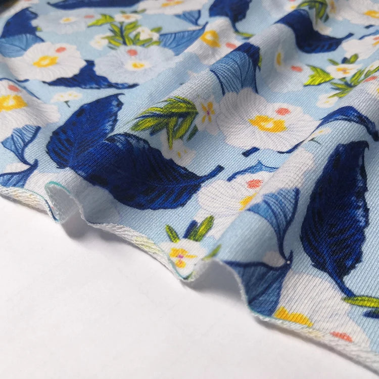 Soft Touch Custom Designs Digital Printing Printed Cotton Bamboo Spandex French Terry Fabric