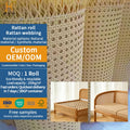Best Selling Wicker Cane Weave Round Bleached Synthetic Rattan Weaving Webbing Roll Raw Material Cane Rattan Sheet