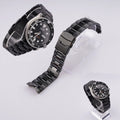 All Black 316L Steel Solid Curved Links Watch Band Bracelet 22mm Luxury Band for Seik SKX 007/009