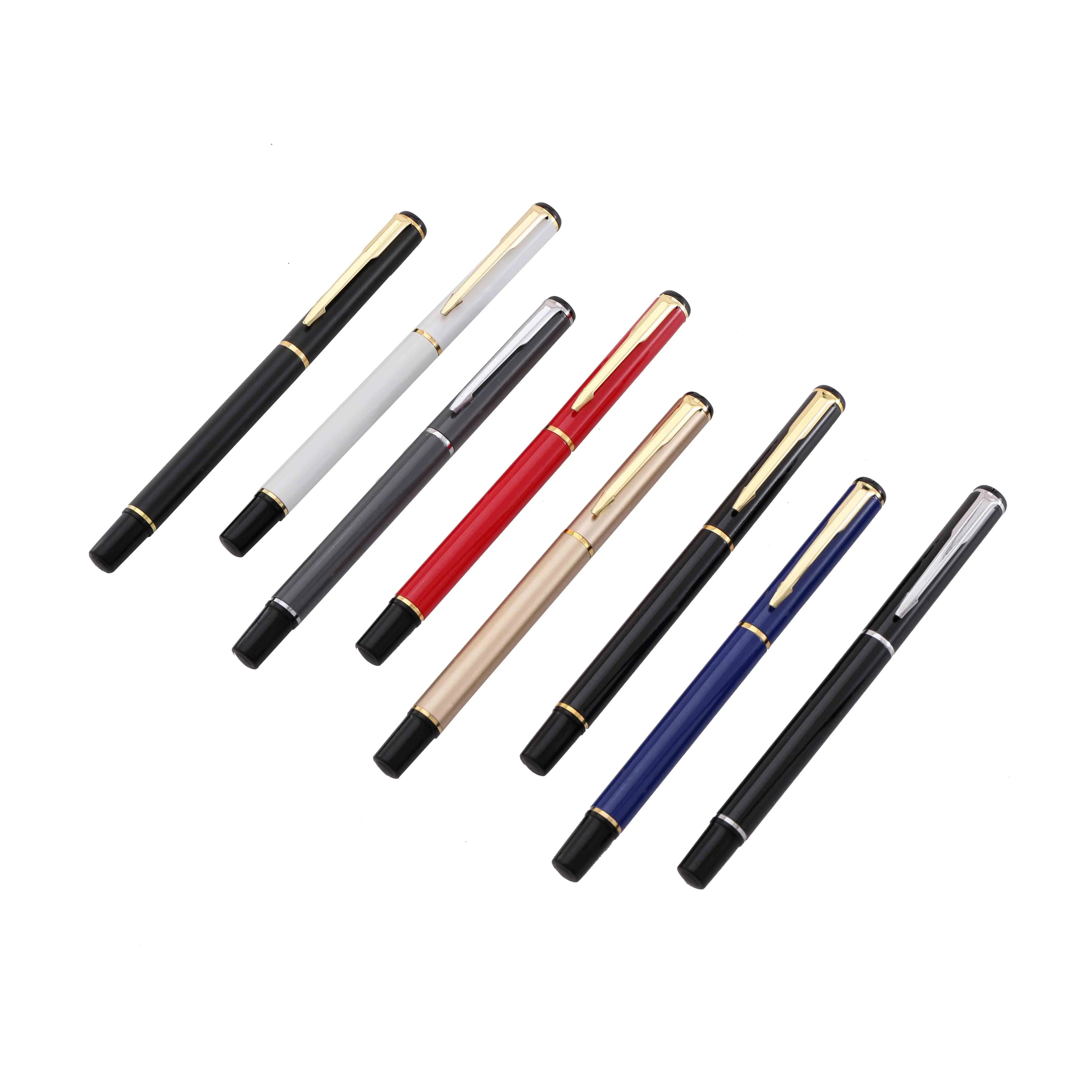 Low Minimum Branded Cheap Personalised Red Blue Grey Gold Silver Black Metal Pen with Print Logo