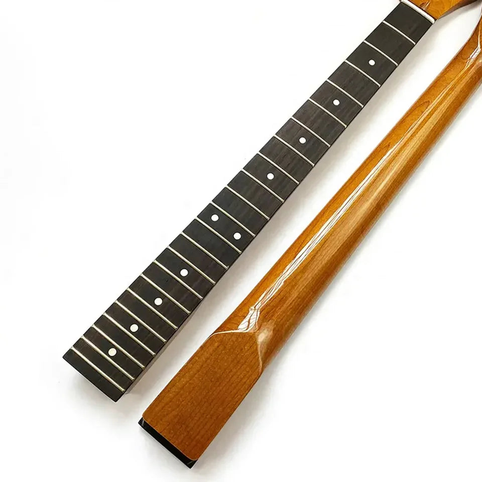 Glossy Finished 22 Fret TL Roasted Plain Maple Guitar Neck with Rosewood Fingerboard