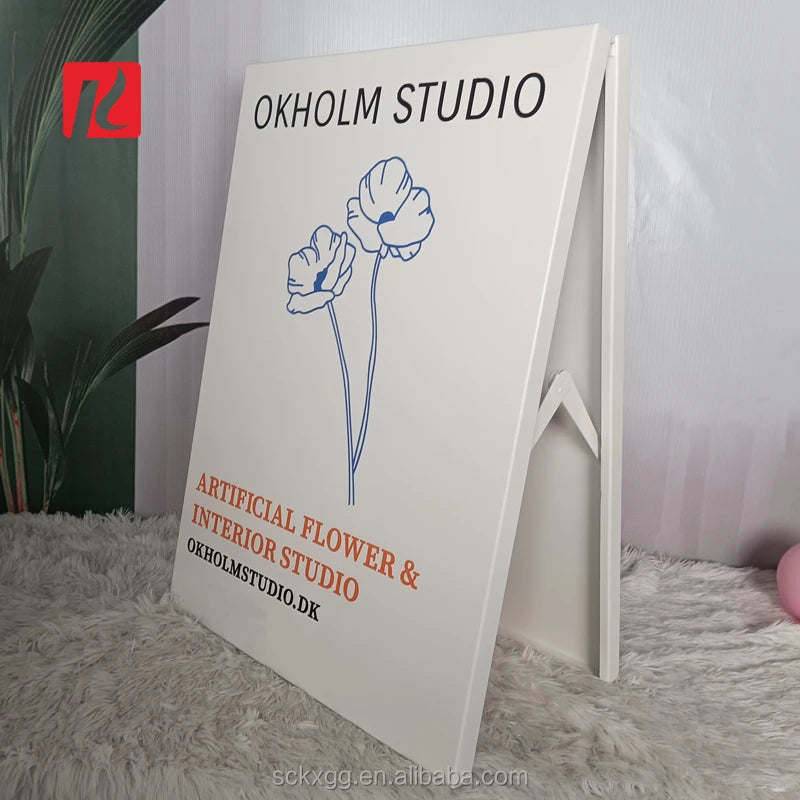 Kexian Custom Double-Sided Metal Sign Board Indoor&Outdoor Business Advertising Boards Standing Sidewalk Sign a Frame Sign Stand