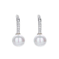ZHILIAN New Design 925 Sterling Silver Wedding Jewelry Shell Pearl Clear Zircon Stud Earrings for Women
