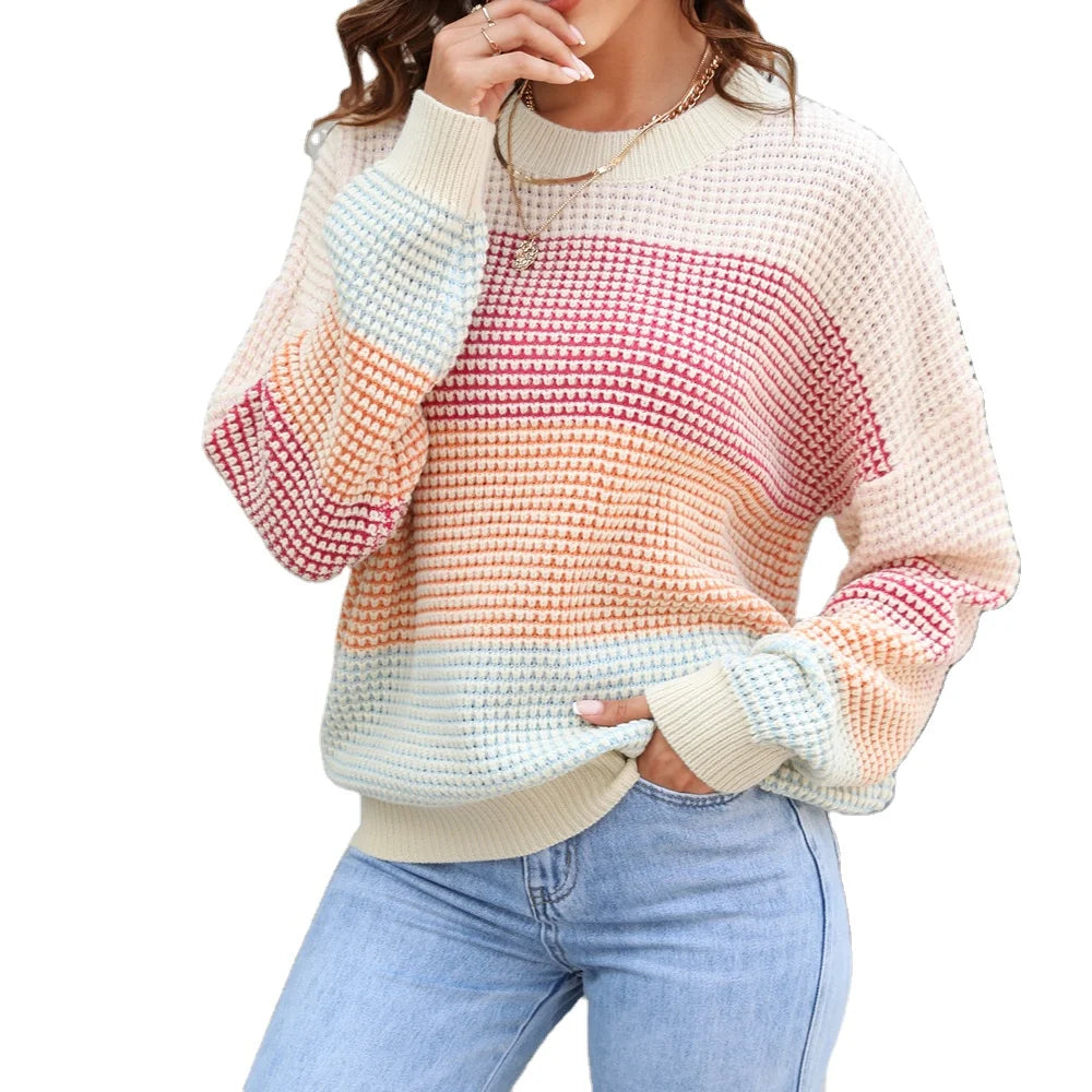 2023 Hot-Sale OEM ODM Sweaters Women Tops Winter Ladies Crew-neck Designer Pullover Knit Ugly Women Sweater