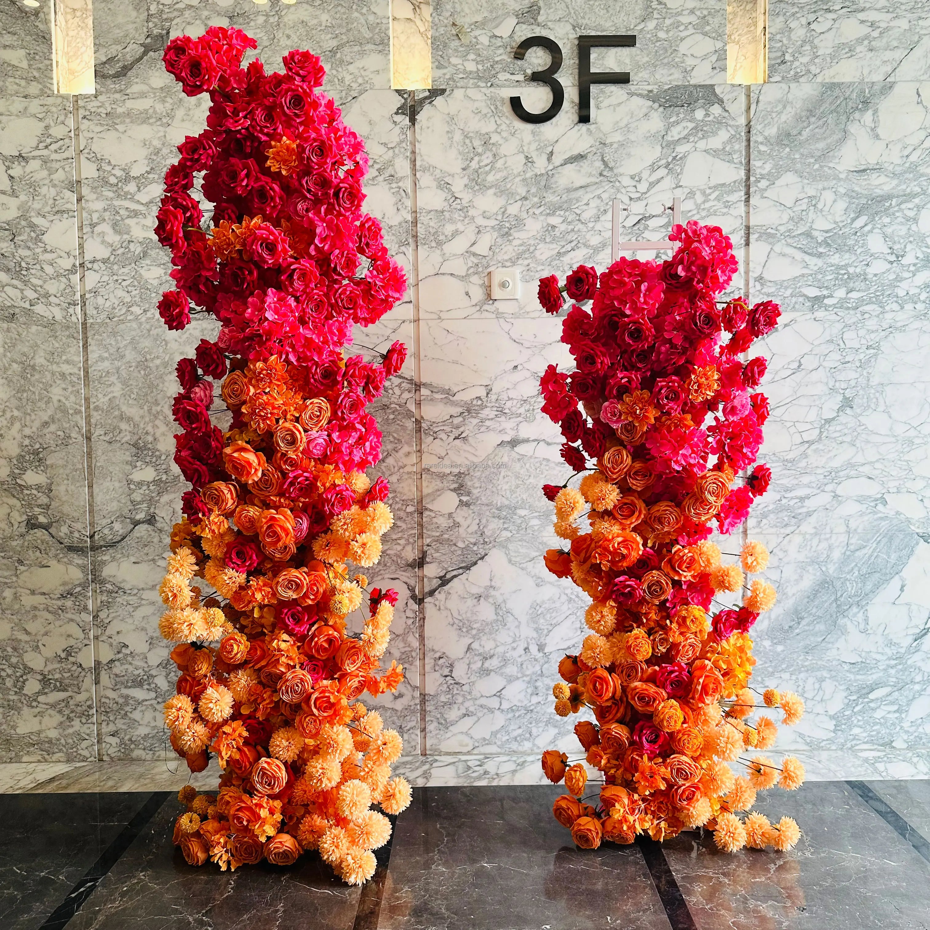 Custom Floral Arch Wedding Backdrop Decorative Arch Set Asymmetric Horn Flower Arch
