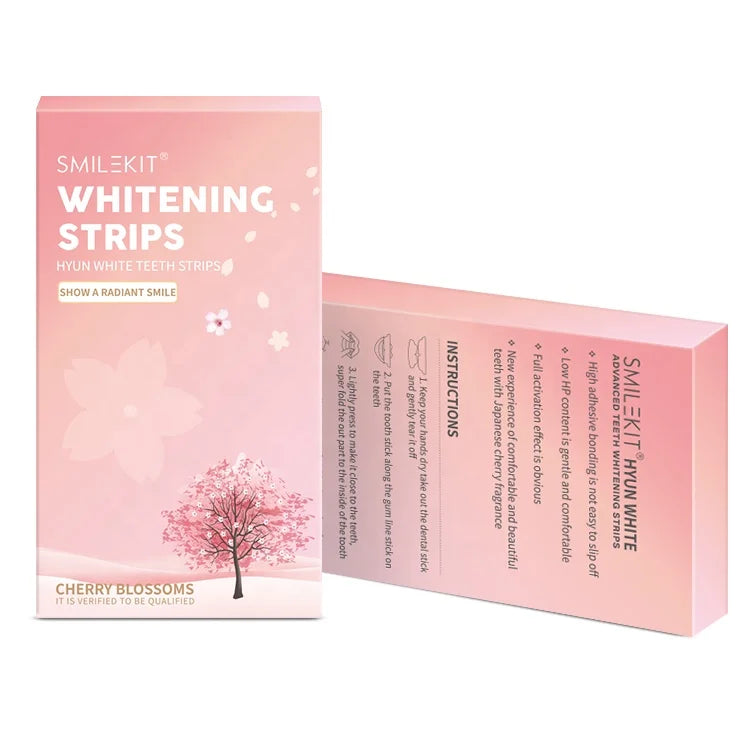 Cherry Blossom Pap Oem Advanced Home Bleaching Strip Teeth Whitening Strips with Custom Logo