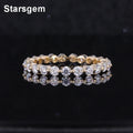 Starsgem Hot Selling Trendy Real 9K Gold Synthetic Diamond Simple Wedding  Rings