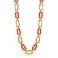 Wholesale  18K Gold Fashion Necklace with Latest Design Bracelet Set and Colorful Acrylic Chain  Bracelet for Women Man