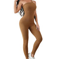 Women's Sports Bodysuit & Jumpsuit Tummy Control One-Piece Romper with Back Hole for Yoga Workout & Play Loose Leg Design