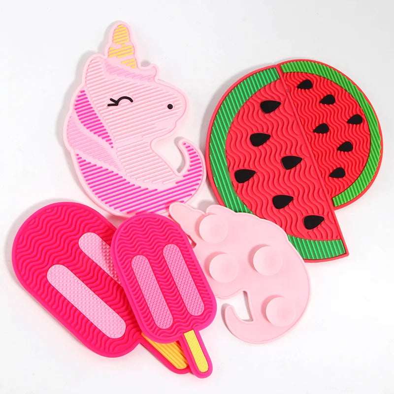 Beauty Silicone Makeup Brush Cleaning Mat Portable Scrubber Face Makeup Cleaner Pad Cosmetic Brush Cleaner with Suction Cup