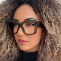 Women Large Square Frame Anti Blue Light Glasses Frame Fashion 2024 Trend Custom Logo Eyeglasses Wholesale Retro Lunettes