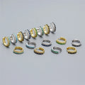 SP Women Hoop Earrings S925 Sterling Silver Double Row Zircon Hoop Earring Jewelry Gold Plated