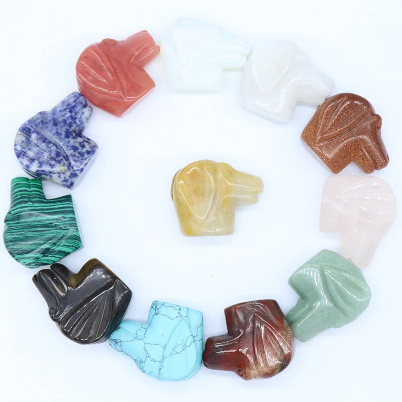 Huiying Hot wholesale 40*34mm raw healing crystals stones dog head set for Home Decoration Crafts