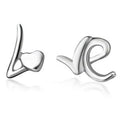 925 Sterling Silver Love Letter Stud Earrings for Women Elegant Wedding Jewelry