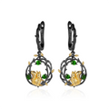 C7874 Abiding Jewelry Good Selling Animal Shaped Natural Chrome Diopside Sterling Silver Stamped 925 Vintage Bridal Earrings
