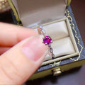 Indian 925 Sterling Silver Natural Garnet Christmas Ring for Women Classic Style for Wedding and Party Good Price
