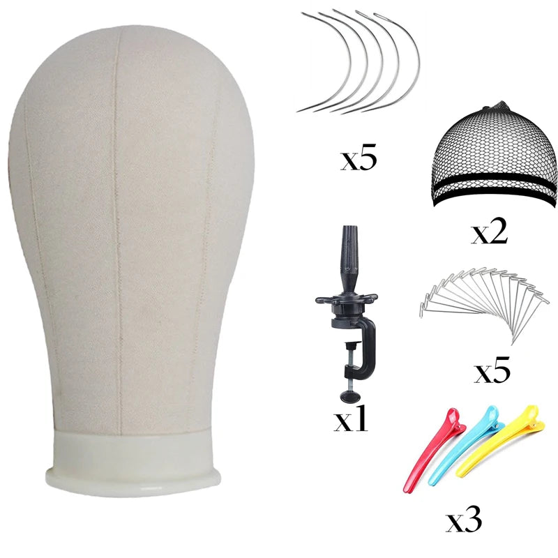 High Quality International Standard Cork Canvas Mannequin Wig Head Model for Wig Display