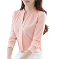 Blouse Women Chiffon Office Career Shirts Tops Fashion Casual Half Sleeve Blouses Femme Blusa