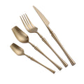 Wholesale Thick Stainless Steel 304 Gold Plated Matte Flatware Back to School Wedding Cutlery Set with Custom Logo OEM/ODM