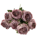 Dried Looking Silk 7 Heads Peonies Bush Artificial Flowers Peony Bouquet for Home Wedding