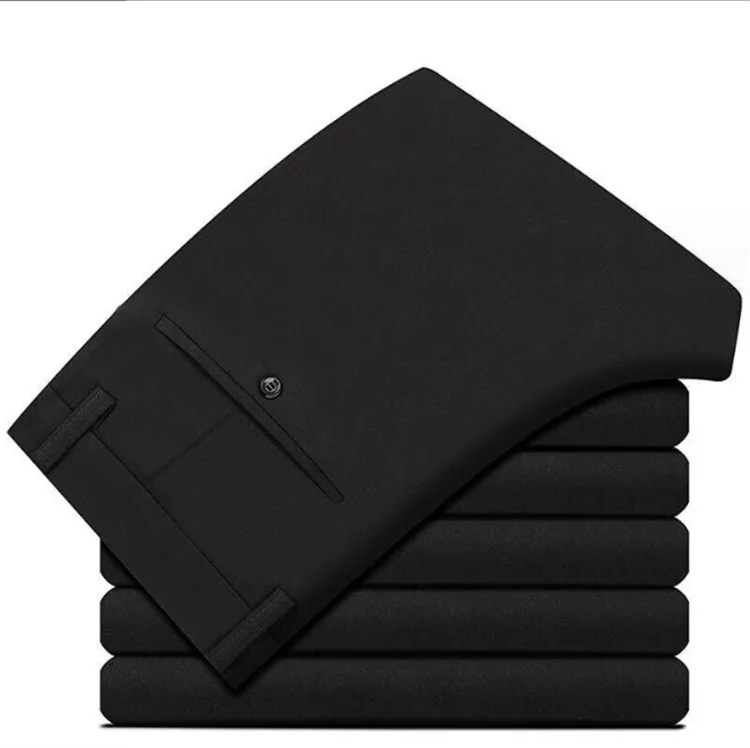 Wholesale Fashion Men's Straight Leg Business Casual Pants High Stretch Suit Pants