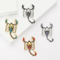 Wholesale Animal Brooch Badge Lapel Pin Metal Alloy Rhinestone Scorpion Brooch Pin for Men Women Clothes Decoration