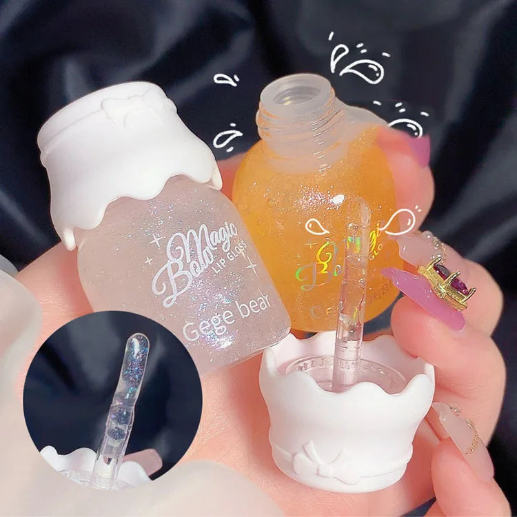 Wholesale New Lip Oil Pearl Glitter Hydrating Waterproof Long-lasting Moisturizing Gege Bear Lip Gloss