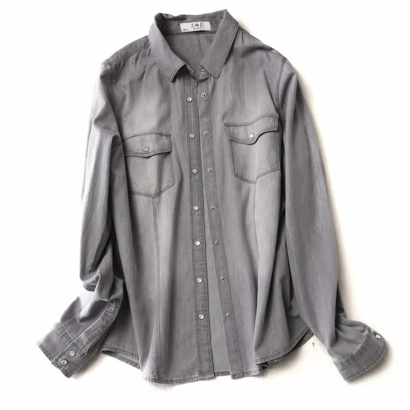 Factory Support Mid-weight Uniform Long Sleeve Work Wear Working Shirt for Women