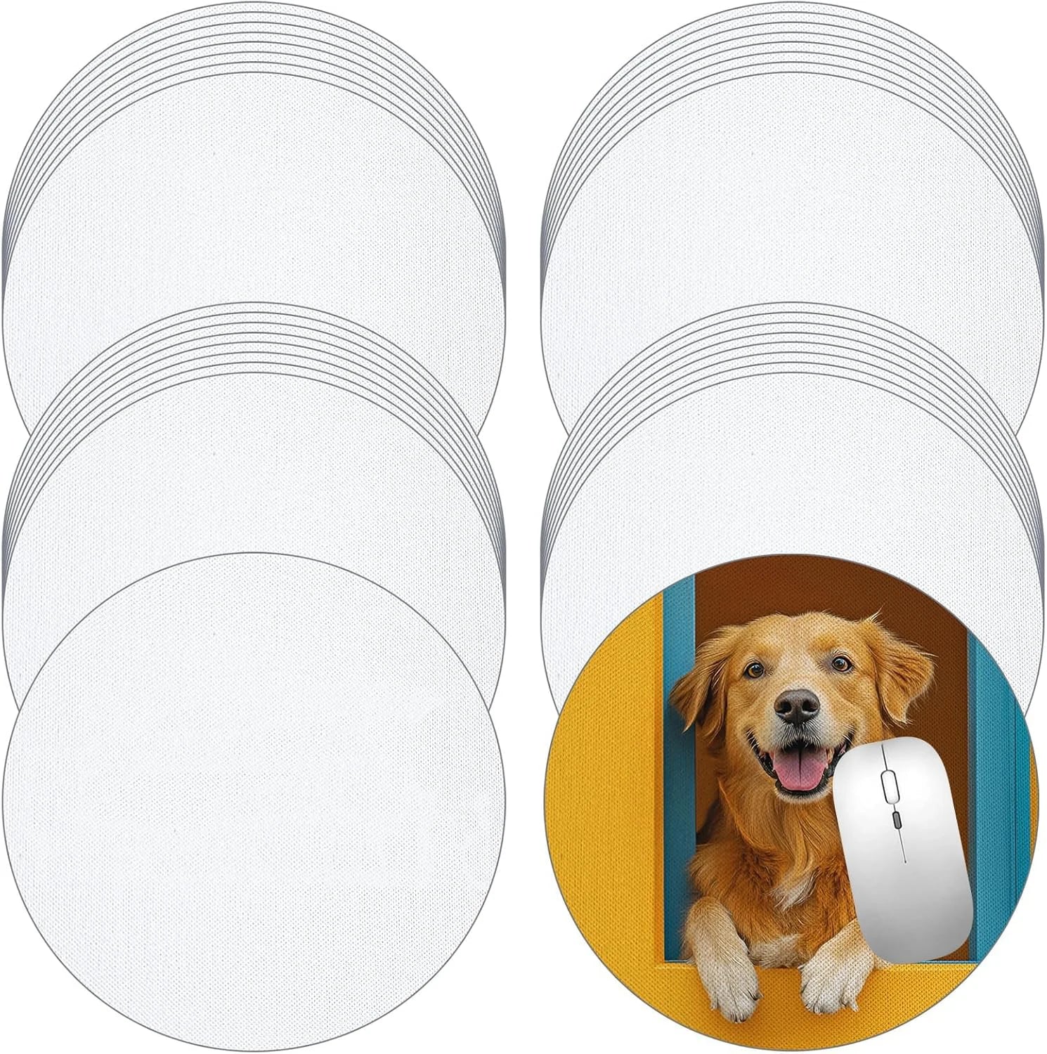 Sublimation Blanks White Round Rubber Mouse Mat with Non Slip Bottom
