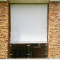Outdoor Vertical Roller Blind Aluminum Frame Windproof Fireproof UV Protection Wire-guide Sunshade Roller Screen