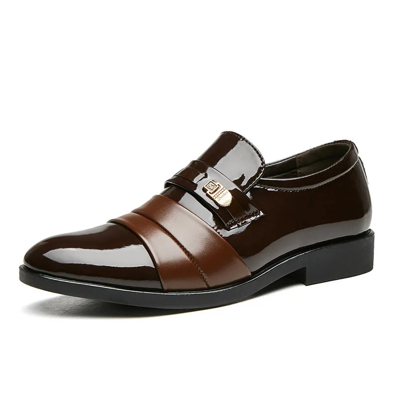 New Arrival Fashion Stylish Men Formal Office Causal Shoes Leather Slip-on Pointed Toe Flat 38-48 Size Shoes for Men