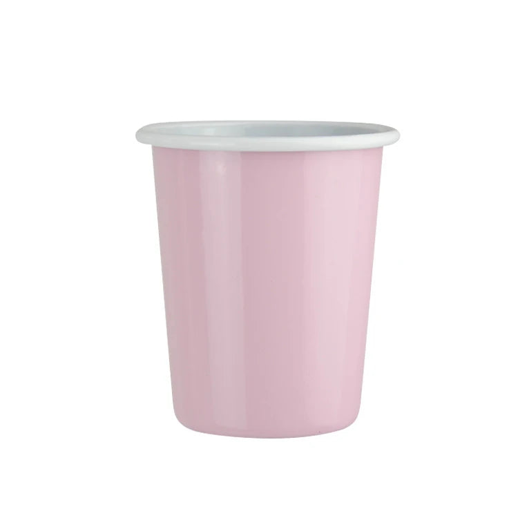 New Product V Shape Without Handle Imitation Enamel Cup Ceramic Coffee Mug Vintage Stoneware Tea Cups
