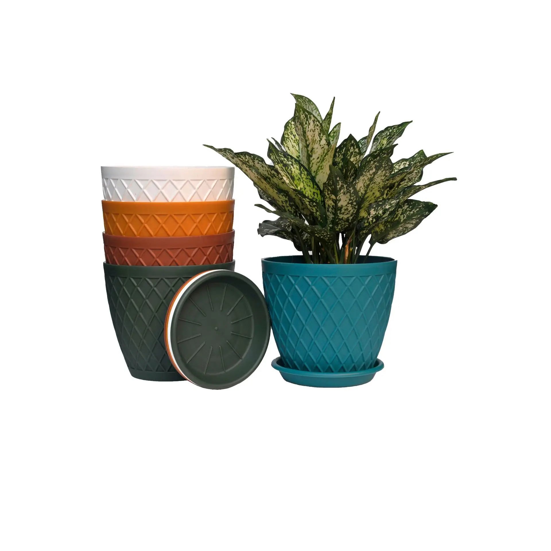 Blue Ceramic Planter with Drain Hole Cactus Planter Interior Decoration Centerpiece Decorative Crafts