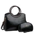 2026 New Year Versatile Retro Handbag Set for Middle-Aged Moms Large Capacity Casual Tote Zipper Closure Rivet Simple Elegant