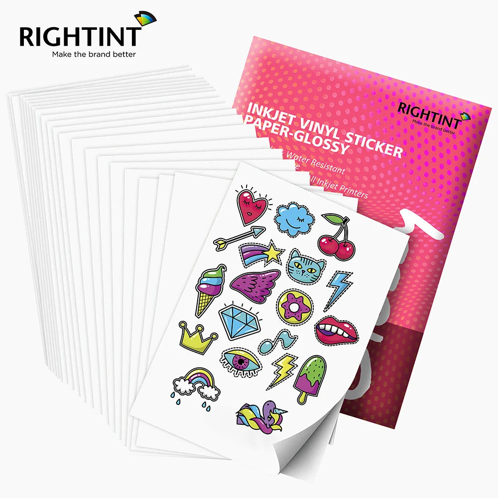 Premium Waterproof Inkjet Glossy Vinyl Label Sticker Adhesive Paper