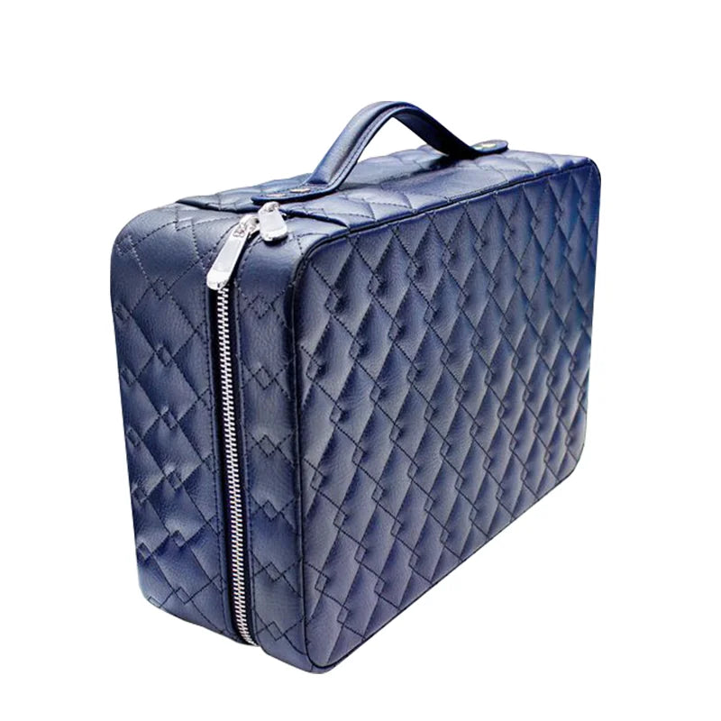 New Design Custom Velvet Necklace Jewelry Organizer Watch Case Clamshell Travel Suitcase Jewelry Box