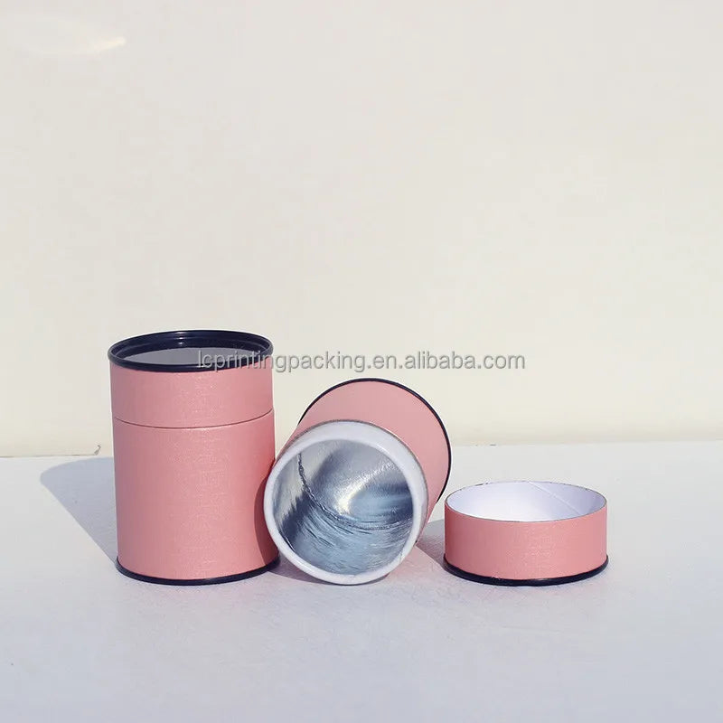 Wholesale 6.3 X 9 cm Pink Cylinder Cardboard Box Embossed Matt Lamination Recyclable Water Resistant Cosmetic Packaging for Skin