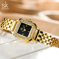 SK 0173 Brand Fashion Luxury Women Watches Stainless Steel  Quartz Ladies Wristwatch Exquisite Square Dia Women Clocks Reloj