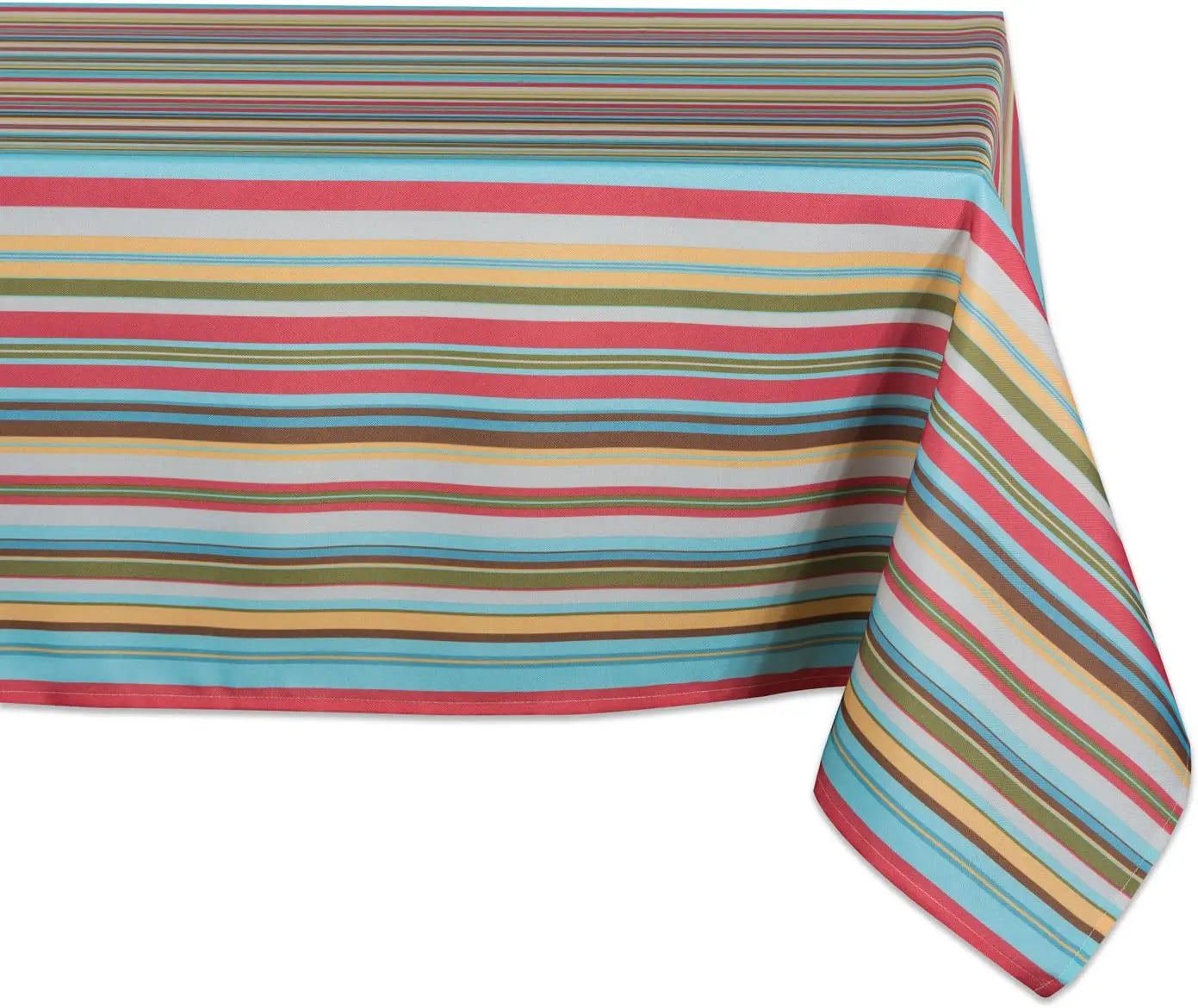 Modern Rectangular Polyester Stripe Printed Outdoor Waterproof Courtyard Decorative Colorful Tablecloth