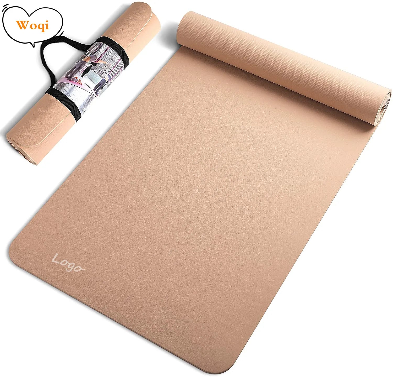 WOQI New TPE Yoga Mats Anti-Tear Textured Non-Slip Surface Pilates Friendly for Your Fitness Routine