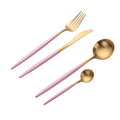 China Factory Wholesale Bulk Cheap Price 304 Stainless Steel Cutlery Set Matte Rose Gold Stainless Flatware Sets