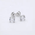 Hot Sale Cubic Zirconia Stud Earrings S925 Sterling Silver Prong Set Cobblestone Stud Earrings 3mm to 5mm