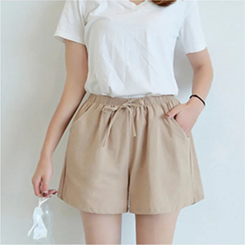 2024 New Women's Shorts Hot Spring Casual Cotton Shorts Plus Size Mid Waist Short Fashion Woman Streetwear Short Pants