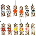 Wholesale Bohemia Anniversary Ball Sports Baseball Softball Basketball Geometric Drop Wooden Mama Minimalist Earrings Women