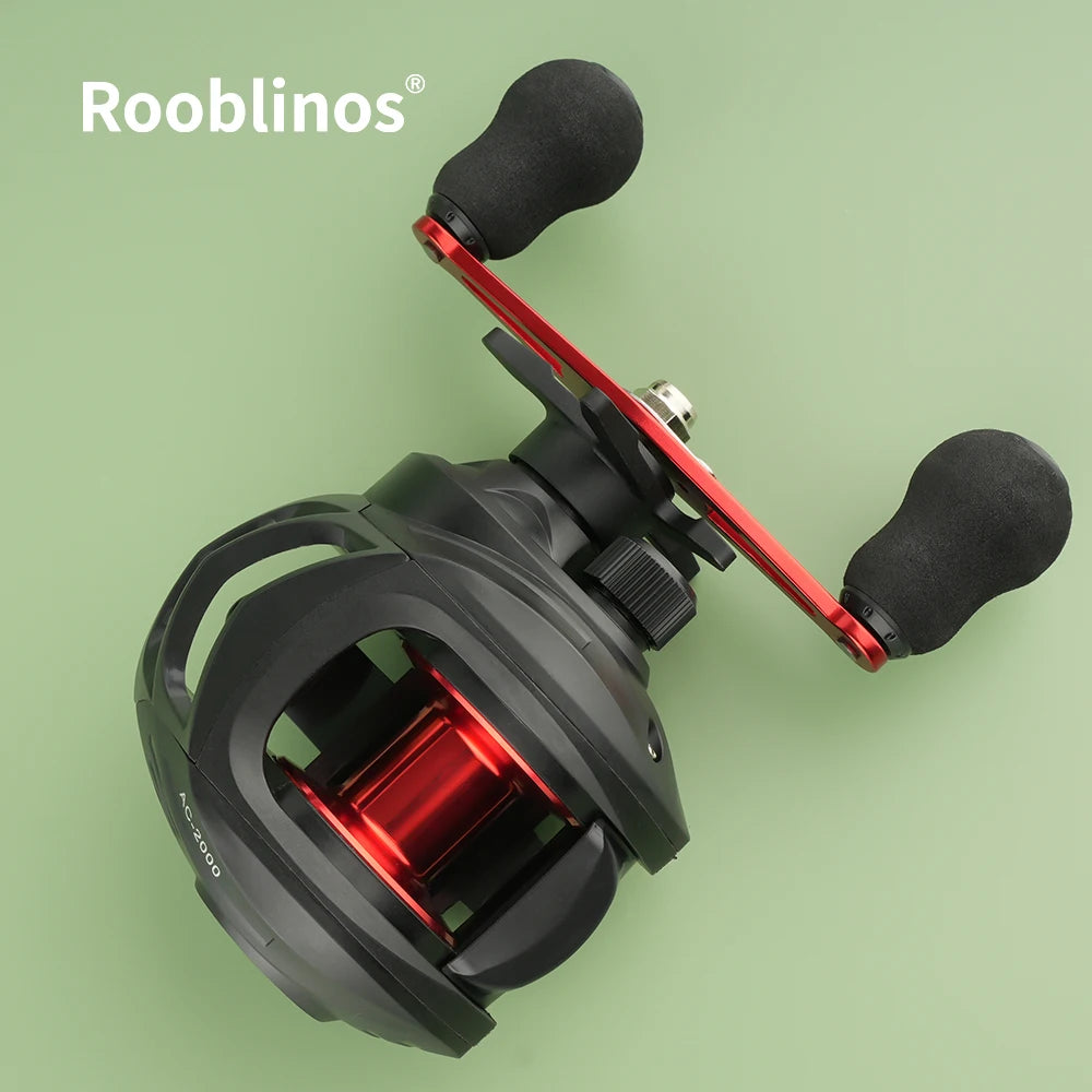 [Germany Stock] Rooblinos AC Waterdrop Left Hand Baitcasting Reel 7.2:1 Gear Ratio Plastic Body