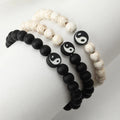 Turquoise Soft Pottery Bagua Tai Chi Elastic Bracelet Stone Bead Bangle for Boys Men Man