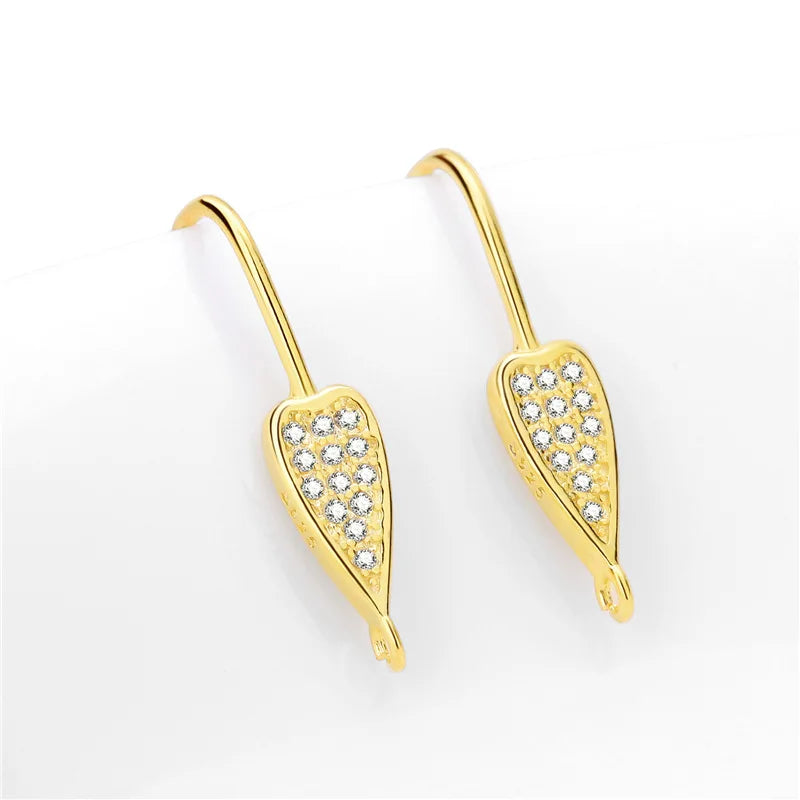 925 Sterling Silver Ear Hook Diamond Ear Hook Earring Jewelry Gold-plated Handmade DIY Earring Accessories