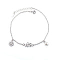 Little Dog Anklets Foot Jewelry Cubic Zircon with Pearl 925 Sterling Silver Anklets for Women Jewelry Fashion Foot Anklet