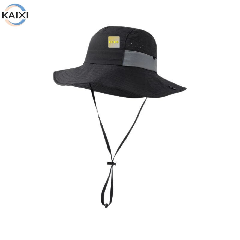 Custom Fisherman Bucket Hat logo Men's Safari Sun Protector Fisherman Hat