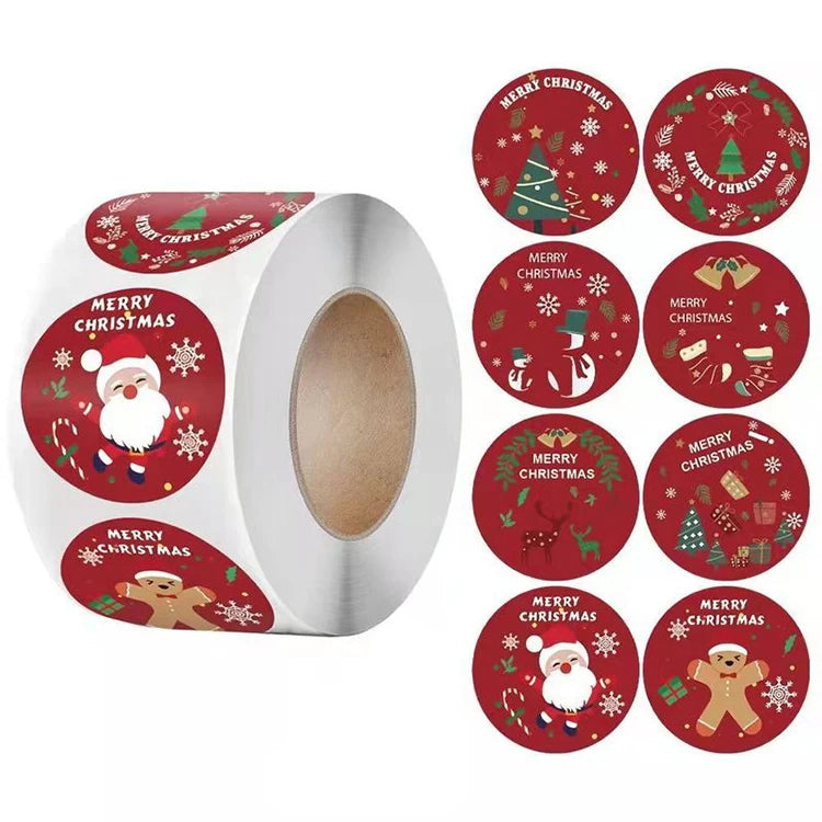 Custom Printing logo Cosmetic Holographic Round Paper Gift Packaging Label Christmas Sticker